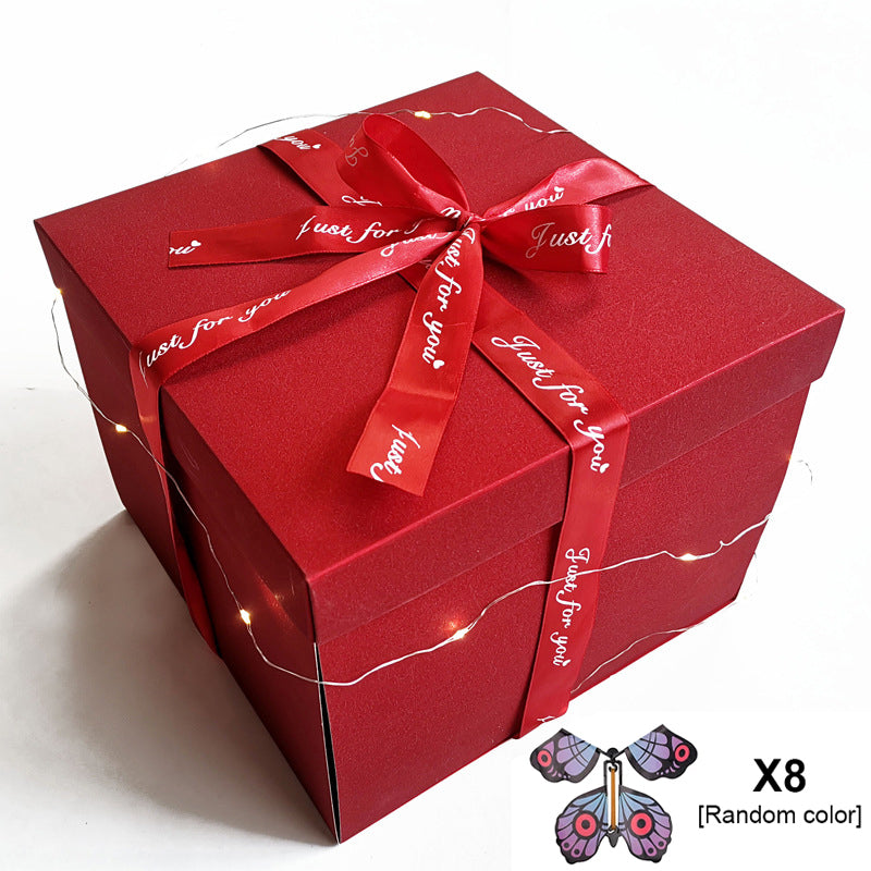 DIY Take action  Handmade Surprise Gift Box Explosion Butterfly Fairy Flying Toy Winding Rubber Band Toy