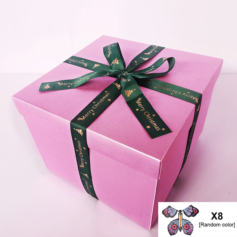 DIY Take action  Handmade Surprise Gift Box Explosion Butterfly Fairy Flying Toy Winding Rubber Band Toy