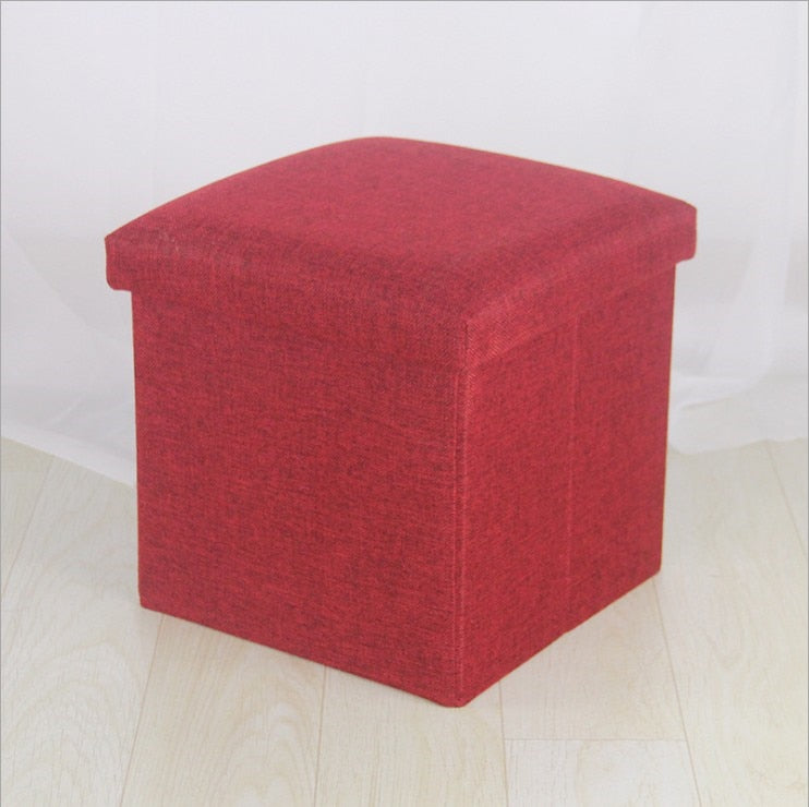 Simple Fabric Storage Storage Stool Folding Shoe Bench Footstool Can Sit With Lid Storage Box Stool 30*30*30cm/40*25*25cm