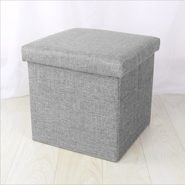 Simple Fabric Storage Storage Stool Folding Shoe Bench Footstool Can Sit With Lid Storage Box Stool 30*30*30cm/40*25*25cm