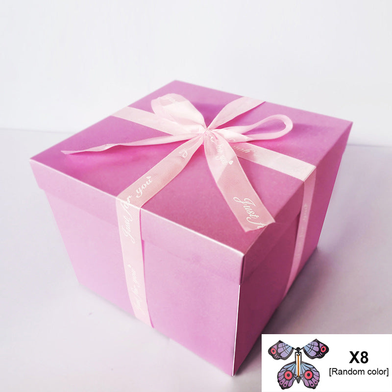 DIY Take action  Handmade Surprise Gift Box Explosion Butterfly Fairy Flying Toy Winding Rubber Band Toy