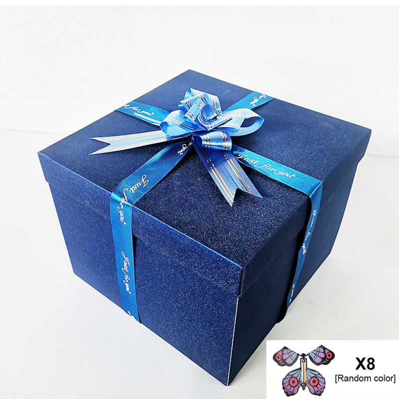 DIY Take action  Handmade Surprise Gift Box Explosion Butterfly Fairy Flying Toy Winding Rubber Band Toy